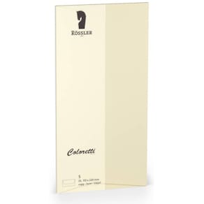 Briefumschlag Rössler Coloretti, DL, 5 Stück, creme