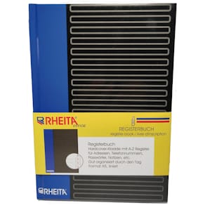 Registerbuch RHEITA, A5, 96 Blatt liniert, schwarz/blau