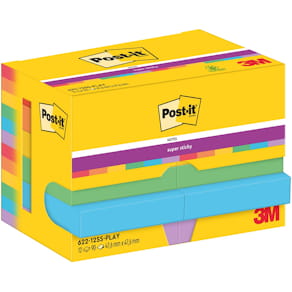 Memoblok Post-it Super Sticky Notes Playful, 90 vel, ft 47,6 x 47