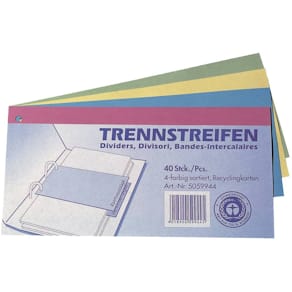 Trennstreifen Q-Connect, 10,5 x 24 cm, sortiert, 40 St.