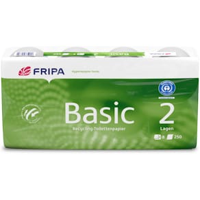 Toilettenpapier FRIPA, 2-lagig, 8 Rollen, weiß