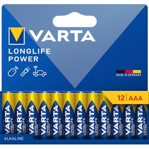 Batterij Varta Longlife Power AAA, blister van 12 stuks