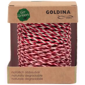 Kordel GOLDINA Secret, 2 mm, 40 m, rot/weiß