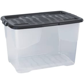 Ablagebox STRATA XW203, transparent/schwarz, 65 l