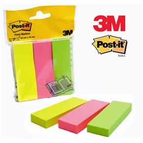 Post-It Index 671-3, 3 färger, 25x76mm, 12fp