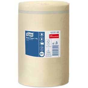 Aftørringsrulle Tork Basic 1-lag gul, 205mm x 115m, FSC, 11 rl