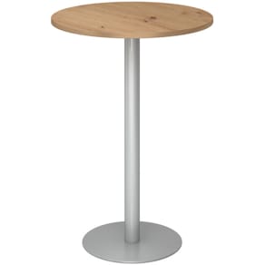 Stehtisch HAMMERBACHER STH08, rund, asteiche/silber, 80 cm, 111