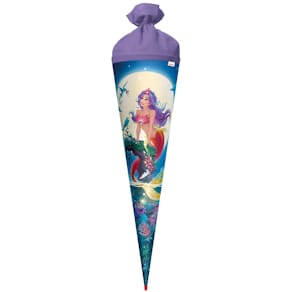 Schultüte ROTH Magische Meerjungfrau, 70 cm, rund, lila Filz