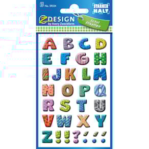 Buchstabenetikett Avery Zweckform Home, A–Z, bunt, 96 Stück