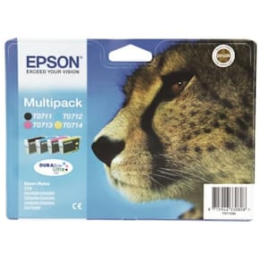 Tintenpatronen Epson, schwarz, cyan, magenta, gelb, 4 Stück