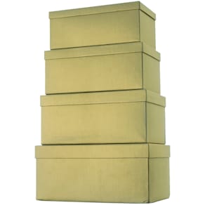 Geschenkkarton Stewo One Colour, gold, 4-teiliges Set, rechteckig