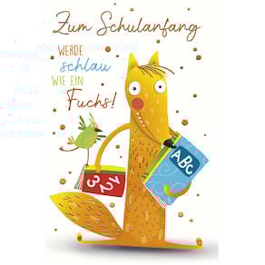 Schulanfangskarte Noname, geprägt, 11,5 x 17 cm