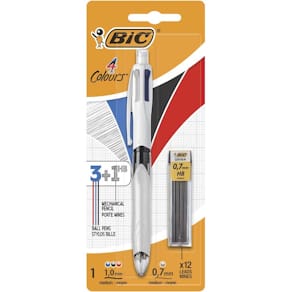 Kuglepen BIC 4-farvet 0,4 mm, assorteret, 260 stk