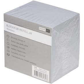Blockkub Pepperpot 90x90 850ark vit