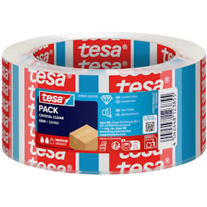 Packband tesa Crystal Clear, 50 mm x 66 m, transparent