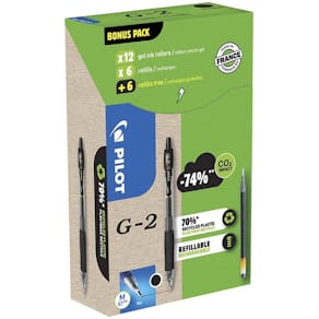 Gelpen Pilot G2 retraktil 0,32 mm, sort, 12 stk