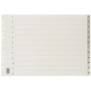 Plastregister A3L PP 1-12 frostad