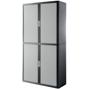 Rollladenschrank Paperflow, anthrazit/grau, 110 x 41,5 x 204 cm