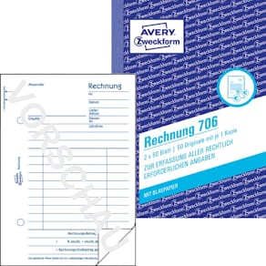 Rechnung Avery Zweckform 706, A6/2x50BL
