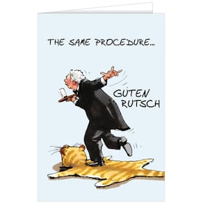 Neujahrskarte Noname Dinner for one, 11,5 x 17 cm, mit Umschlag