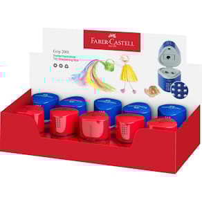 Dreifachspitzdose Faber-Castell Grip 2001, blau/rot