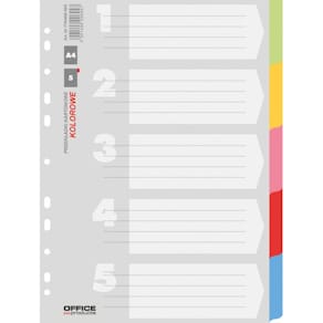 Tabbladen OFFICE products, A4, karton, 11-gaatsperforatie