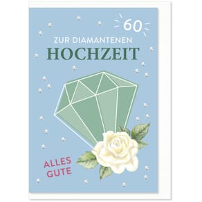Hochzeitskarte KOMMA³, Diamanthochzeit
