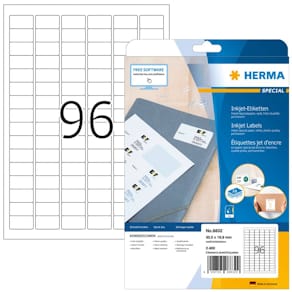 Inkjetetiketten HERMA A4, 30,5x16,9 mm, weiß, 2400 Stück