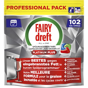 Vaatwastabletten Dreft Pro Platinum Plus, Regular, pak van 102
