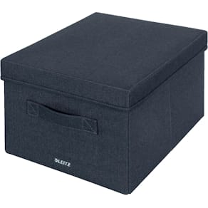 Opbergdoos Leitz, stof, medium, grijs, set van 2 stuks
