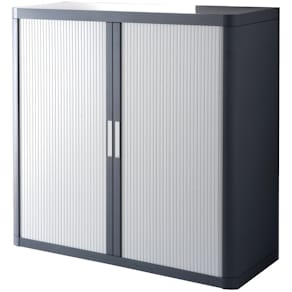 Rollladenschrank Paperflow, anthrazit/grau, 110 x 104 x 41,5 cm
