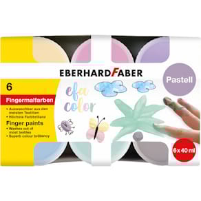 Fingerfarbe Eberhard Faber, 6 St., Pastell, 40 ml, sortiert