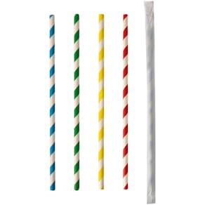 Trinkhalm PAPSTAR Stripes, Papier, einzeln gehüllt, 100 St.