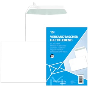 Versandtasche MAILMEDIA C5 HK (haftklebend), 90 g, weiß