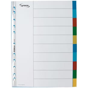 Plastregister LYRECO A4 10-flik otryckta