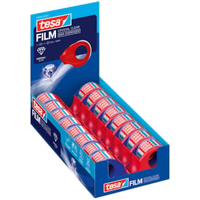 Handabroller tesa Mini, rot/blau, 19 mm x 10 m, inkl. Rolle