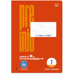Schulheft Staufen Premio, Lineatur 7, A5, 32 Blatt, rot