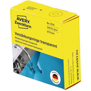 Verstärkungsringe Avery Zweckform, Ø 13 mm, transparent, 500 St.