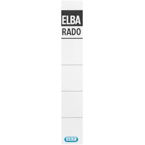 Ordnerrückenschild Elba Rado Klassik Plast, schmal, weiß
