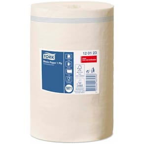 Aftørringsrulle Tork Basic 1-lag, hvid 215 mm x 120 m, 11 rl