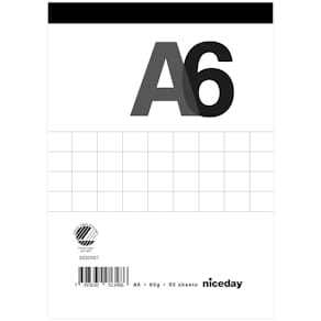 Perforerat block A6 80blad rutat