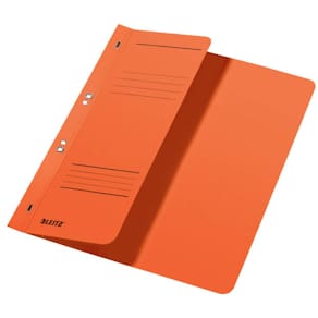 Ösenhefter Leitz, A4, orange, Manilakarton, halber Vorderdeckel