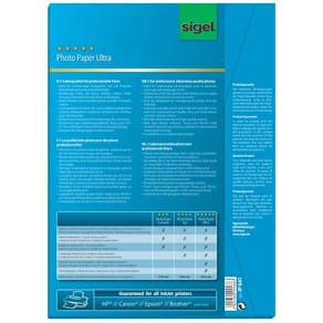 Inkjet-Fotopapier Sigel Ultra, A4, 50 Blatt, weiß