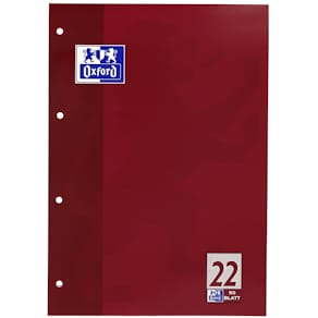 Schulblock Oxford Lin.22, A4, 50 Blatt, kariert, 90 g/m², sort.,