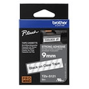 Tape Brother TZe 121 9mm stark svart på transparent