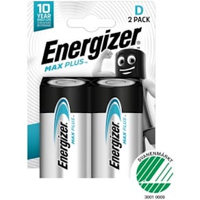 Batteri ENERGIZER Max Plus D 2/fp