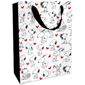 Geschenktragetasche Braun + Company Snoopy, weiß/schwarz