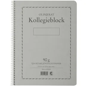 Kollegieblock A4, olinjerat, 90g