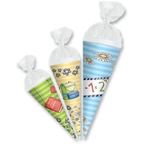 Schultüte ROTH uni, 10–15 cm, Jungs, 3 St.