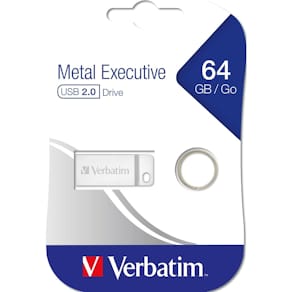 USB-Stick Verbatim Metal Executive, USB 2.0, 64 GB, silber